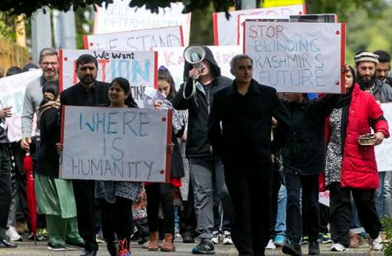 Pakistani Kashmiri new zealand protest