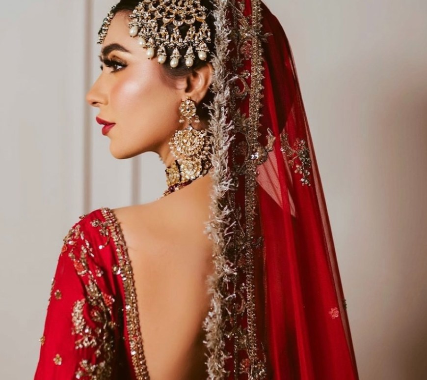 red bridal outfit