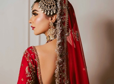 red bridal outfit