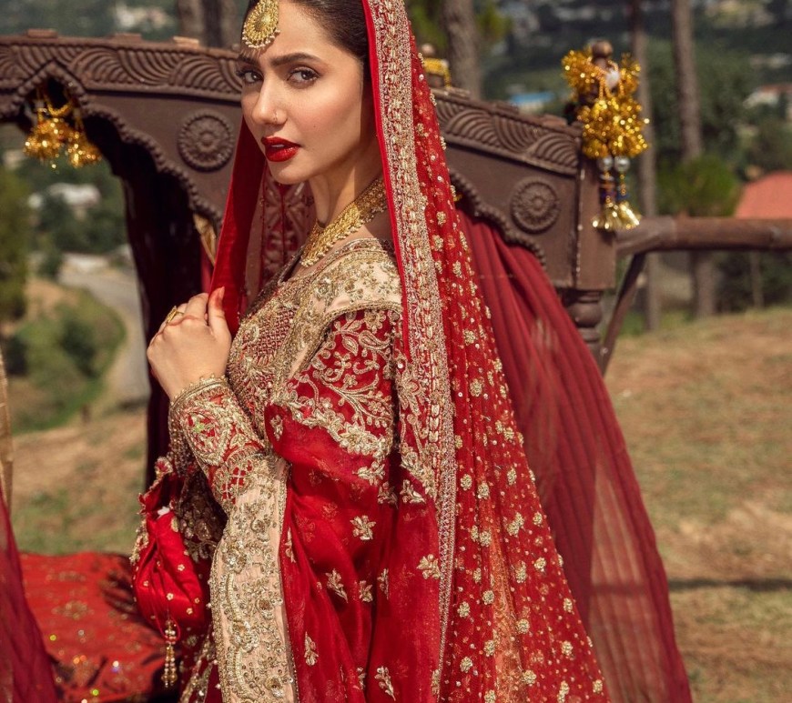 red bridal dress